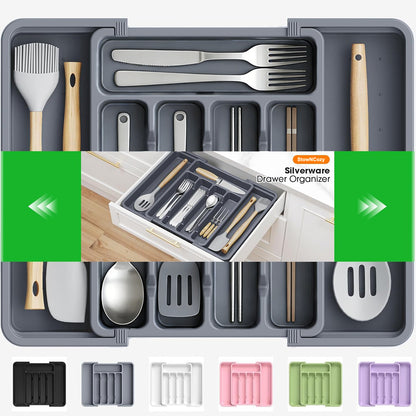 StowNCozy Adjustable & Expandable Silverware Organizer