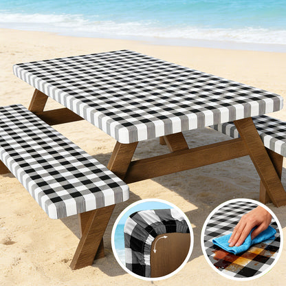 StowNCozy Picnic Table Cover Set — Fitted, Waterproof & Windproof